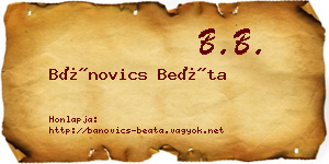 Bánovics Beáta névjegykártya