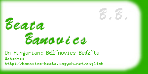 beata banovics business card